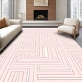 thumbnail image 1 of ODIKA 6'x9' Machine Washable Non-Slip Area Rug, Modern Interlocking Maze Design with Subtle Symmetrical Motifs High Traffic Rug, Pink, 531899, 1 of 7