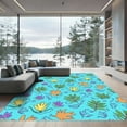 thumbnail image 1 of ODIKA 6'x9' Machine Washable Non-Slip Area Rug, Modern Teal High Traffic Rug, Blue, 1101679, 1 of 7
