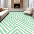 thumbnail image 1 of ODIKA 6'x9' Machine Washable Non-Slip Area Rug, Modernist Striped Parallel Zigzag Wavy Brushstroke Pathway High Traffic Rug, Green, 533405, 1 of 5