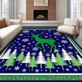 thumbnail image 1 of ODIKA 6'x9' Machine Washable Non-Slip Area Rug, Mystical Celebration Journey Through Snowy Night High Traffic Rug with Pad, Blue, 648753, 1 of 8