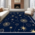 thumbnail image 1 of ODIKA 6'x9' Machine Washable Non-Slip Area Rug, Mystical Constellation Circular Floor High Traffic Rug, Blue, 667567, 1 of 7