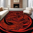 thumbnail image 1 of ODIKA 6'x9' Machine Washable Non-Slip Area Rug, Mystical Dragon Warrior Decorative Floor with Intricate Battle Scene High Traffic Rug, Red, 701062, 1 of 7