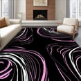 thumbnail image 1 of ODIKA 6'x9' Machine Washable Non-Slip Area Rug, Mystique Abstract Swirl Contemporary Artistic Modern Luxury High Traffic Rug, Black, 660424, 1 of 7