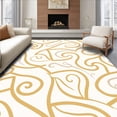 thumbnail image 1 of ODIKA 6'x9' Machine Washable Non-Slip Area Rug, Nautilus Spiral Abstract Wave Formation High Traffic Rug, Gold, 532887, 1 of 5