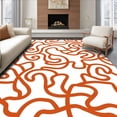 thumbnail image 1 of ODIKA 6'x9' Machine Washable Non-Slip Area Rug, Nordic Cloud with Curved Lines and Abstract Swirls High Traffic Rug, Orange, 531898, 1 of 7