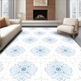 thumbnail image 1 of ODIKA 6'x9' Machine Washable Non-Slip Area Rug, Nordic Flower Kaleidoscope with Hexagonal Snow High Traffic Rug, White, 506166, 1 of 7