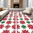 thumbnail image 1 of ODIKA 6'x9' Machine Washable Non-Slip Area Rug, Nordic Snowflake Patchwork with Interlocking Festive Motifs High Traffic Rug with Pad, Red, 644554, 1 of 8