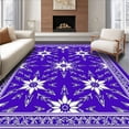 thumbnail image 1 of ODIKA 6'x9' Machine Washable Non-Slip Area Rug, Nordic with Radiant Snow Starburst Highlights High Traffic Rug, Purple, 629837, 1 of 7