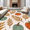thumbnail image 1 of ODIKA 6'x9' Machine Washable Non-Slip Area Rug, Nostalgic Countryside Fall Gourd Bathroom Ensemble Elegant Antiqued High Traffic Rug, Orange, 601815, 1 of 5