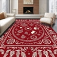 thumbnail image 1 of ODIKA 6'x9' Machine Washable Non-Slip Area Rug, Nostalgic Holiday Festive Motif High Traffic Rug with Pad, Red, 506056, 1 of 8
