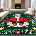 thumbnail image 1 of ODIKA 6'x9' Machine Washable Non-Slip Area Rug, Nostalgic Holiday Spirit Xmas Celebration High Traffic Rug, Green, 654040, 1 of 7