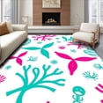 thumbnail image 1 of ODIKA 6'x9' Machine Washable Non-Slip Area Rug, Ocean Mermaid Underwater Adventure Seahorse Fantasy High Traffic Rug with Pad, Pink, 724555, 1 of 8