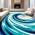 thumbnail image 1 of ODIKA 6'x9' Machine Washable Non-Slip Area Rug, Oceanic Dream Azure Wave Crest Design High Traffic Rug, Blue, 379049, 1 of 7