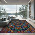 thumbnail image 1 of ODIKA 6'x9' Machine Washable Non-Slip Area Rug, Oriental Multicolor High Traffic Rug, Blue, 1010635, 1 of 7