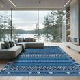 thumbnail image 1 of ODIKA 6'x9' Machine Washable Non-Slip Area Rug, Oriental Navy Blue High Traffic Rug, Blue, 1076297, 1 of 7