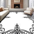 thumbnail image 1 of ODIKA 6'x9' Machine Washable Non-Slip Area Rug, Ornamental Scrollwork Design High Traffic Rug, Black, 357774, 1 of 7