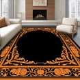 thumbnail image 1 of ODIKA 6'x9' Machine Washable Non-Slip Area Rug, Ornate Baroque Inspired Flourishes with Radiant Metallic Embellishments High Traffic Rug, Black, 628009, 1 of 7
