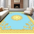 thumbnail image 1 of ODIKA 6'x9' Machine Washable Non-Slip Area Rug, Ornate Medallion Motif with Delicate Vines and Classic Scrollwork Design High Traffic Rug with Pad, Blue, 528842, 1 of 8