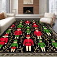 thumbnail image 1 of ODIKA 6x9 Machine Washable Non-Slip Area Rug, Ornate Nutcracker with Festive Motifs High Traffic Rug, Black, 739825, 1 of 7