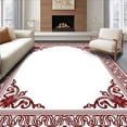 thumbnail image 1 of ODIKA 6'x9' Machine Washable Non-Slip Area Rug, Paisley Medallion Cover with Traditional Ornamental Details High Traffic Rug with Pad, Red, 545379, 1 of 8