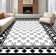 thumbnail image 1 of ODIKA 6'x9' Machine Washable Non-Slip Area Rug, Paris Elegance Lattice Reversible High Traffic Rug, Black, 581064, 1 of 7