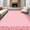 thumbnail image 1 of ODIKA 6'x9' Machine Washable Non-Slip Area Rug, Pastel Valentine Tree Collar with Ruffled Edge Design High Traffic Rug, Pink, 653508, 1 of 5