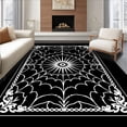 thumbnail image 1 of ODIKA 6'x9' Machine Washable Non-Slip Area Rug, Phantom Lace Mysterious Entryway Eerie Witchy Celebration High Traffic Rug, Black, 514825, 1 of 7