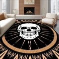 thumbnail image 1 of ODIKA 6'x9' Machine Washable Non-Slip Area Rug, Phantom Monarch Expressive Face Decorative Plush Accessory High Traffic Rug with Pad, Black, 608828, 1 of 8