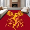 thumbnail image 1 of ODIKA 6'x9' Machine Washable Non-Slip Area Rug, Phoenix Flame Tufted Floor with Rising Fire Design High Traffic Rug, Red, 699907, 1 of 7