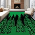thumbnail image 1 of ODIKA 6'x9' Machine Washable Non-Slip Area Rug, Pine Tree Forest Hook Kit Evergreen Woodland Scene Doormat Creation High Traffic Rug, Green, 738417, 1 of 7