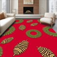thumbnail image 1 of ODIKA 6'x9' Machine Washable Non-Slip Area Rug, Pinecone Wreath Design Christmas Base Protector with Natural High Traffic Rug, Red, 632154, 1 of 7