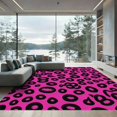 thumbnail image 1 of ODIKA 6'x9' Machine Washable Non-Slip Area Rug, Pink Cheetah Spots Wild Animal Print High Traffic Rug, Pink, 900308, 1 of 7