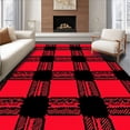 thumbnail image 1 of ODIKA 6'x9' Machine Washable Non-Slip Area Rug, Plaid Christmas Tree with Vintage Truck Duo High Traffic Rug with Pad, Red, 651841, 1 of 8