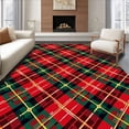 thumbnail image 1 of ODIKA 6'x9' Machine Washable Non-Slip Area Rug, Plaid Patchwork Tartan Festive Checkered Ornament Motif High Traffic Rug with Pad, Red, 611290, 1 of 8