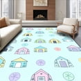 thumbnail image 1 of ODIKA 6'x9' Machine Washable Non-Slip Area Rug, Playful Dwelling Expedition Trek Fantastic Discovery Haven High Traffic Rug, Light Blue, 683205, 1 of 7