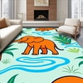 thumbnail image 1 of ODIKA 6'x9' Machine Washable Non-Slip Area Rug, Playful Elephant Tummy Jungle Safari Crawling Cushion High Traffic Rug with Pad, Orange, 721346, 1 of 8