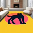 thumbnail image 1 of ODIKA 6'x9' Machine Washable Non-Slip Area Rug, Playful Kitten Punch Art for Creative Stitching High Traffic Rug with Pad, Yellow, 726432, 1 of 8