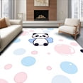 thumbnail image 1 of ODIKA 6x9 Machine Washable Non-Slip Area Rug, Playful Panda Bubble Soak Cartoon Animal High Traffic Rug, Black, 729246, 1 of 7