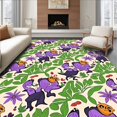 thumbnail image 1 of ODIKA 6'x9' Machine Washable Non-Slip Area Rug, Playful Primate Parade with Whimsical Jungle Motifs High Traffic Rug, Purple, 720793, 1 of 7