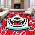 thumbnail image 1 of ODIKA 6'x9' Machine Washable Non-Slip Area Rug, Playful Puppy Portrait Hook Kit Needlework Art Design High Traffic Rug, Red, 633754, 1 of 7