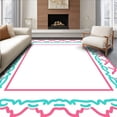 thumbnail image 1 of ODIKA 6'x9' Machine Washable Non-Slip Area Rug, Playful Scallop and Dot in Minimal Modern Style High Traffic Rug with Pad, Pink, 462007, 1 of 8