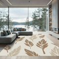 thumbnail image 1 of ODIKA 6'x9' Machine Washable Non-Slip Area Rug, Plumage With Feather Motifs High Traffic Rug, Beige, 921755, 1 of 7