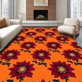thumbnail image 1 of ODIKA 6'x9' Machine Washable Non-Slip Area Rug, Poinsettia Bloom Needle Punch Kit with Stamped Canvas & Hooping Frame High Traffic Rug, Orange, 636135, 1 of 7