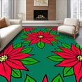 thumbnail image 1 of ODIKA 6'x9' Machine Washable Non-Slip Area Rug, Poinsettia Bloom Peel Staircase Tread Protectors High Traffic Rug with Pad, Red, 652115, 1 of 8