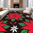 thumbnail image 1 of ODIKA 6'x9' Machine Washable Non-Slip Area Rug, Poinsettia Flower Art Project Starter with Tools & Materials High Traffic Rug with Pad, Red, 745388, 1 of 8