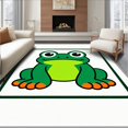 thumbnail image 1 of ODIKA 6'x9' Machine Washable Non-Slip Area Rug, Pond Creature Crochet Yarn Hook Kit Project High Traffic Rug with Pad, Green, 727386, 1 of 8