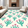 thumbnail image 1 of ODIKA 6'x9' Machine Washable Non-Slip Area Rug, Prickly Pear Oasis Botanical Design Floor High Traffic Rug, Green, 721902, 1 of 7