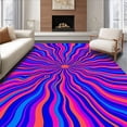 thumbnail image 1 of ODIKA 6'x9' Machine Washable Non-Slip Area Rug, Prismatic Burst Design with Radiating Color Waves High Traffic Rug, Pink, 477776, 1 of 7
