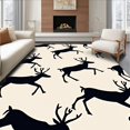 thumbnail image 1 of ODIKA 6'x9' Machine Washable Non-Slip Area Rug, Reindeer Hook Kit Woodland Animal Christmas Decoration High Traffic Rug, Black, 628967, 1 of 7
