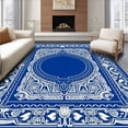 thumbnail image 1 of ODIKA 6'x9' Machine Washable Non-Slip Area Rug, Relocation Kit Offering Maximum Visibility High Traffic Rug, Blue, 607471, 1 of 7